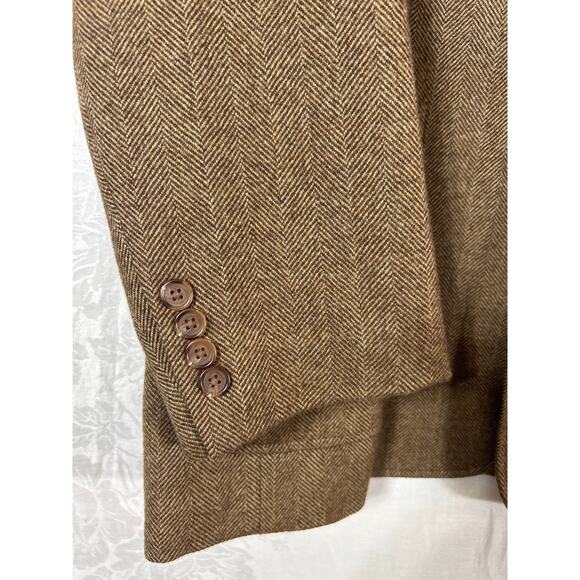 Ralph Lauren LRL Sport Coat 44R Herringbone 100% Wool Quarter Lined Summer Tweed - Picture 2 of 16